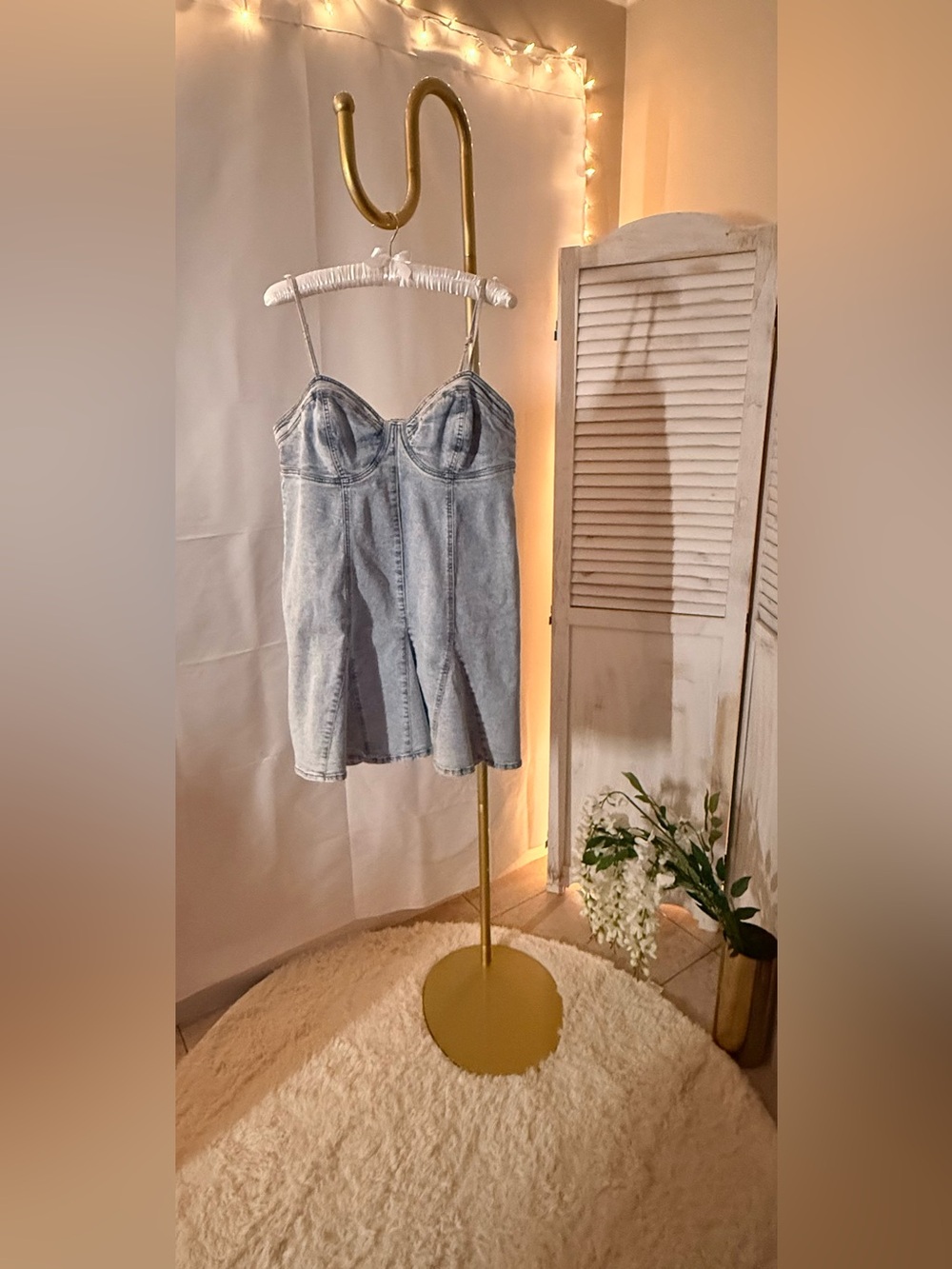 Bar III Light-Wash Denim Mini Dress – Size XXL